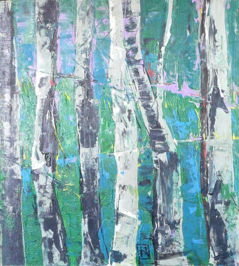 ohne Titel, Acryl auf Holz, ca. 63 x 70,  by Heike Oevermann