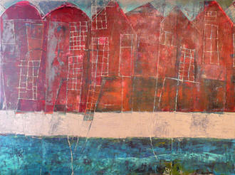 "Amsterdam", Acryl auf Holz, ca. 110 x 82,  by Heike Oevermann