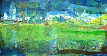 ohne Titel, Acryl auf Holz, ca. 123 x 65,  by Heike Oevermann
